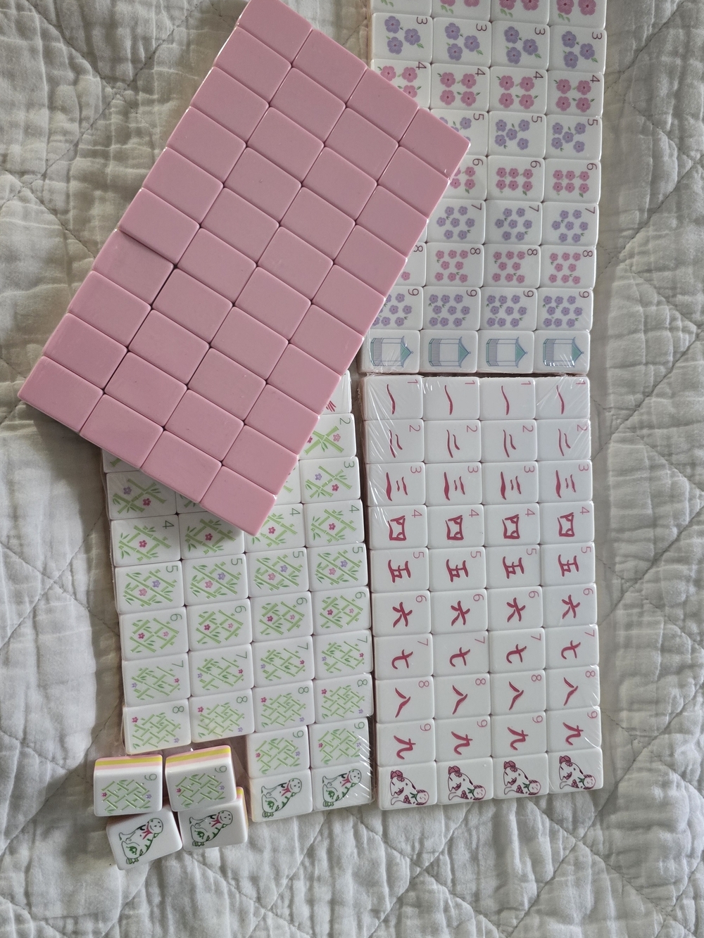 Pink Mahjong Tile Set